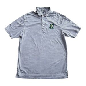 Peter Millar Royal Dornosch Black & White Striped‎ Golf Polo Size Large